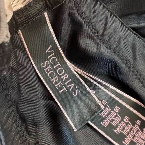 Victoria’s Secret Longline Satin Mesh Black Bralette size M - Picture 3 of 5